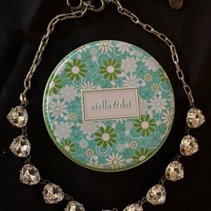 Stella & Dot Bronze Crystal Necklace 
Metal case & cleaning cloth